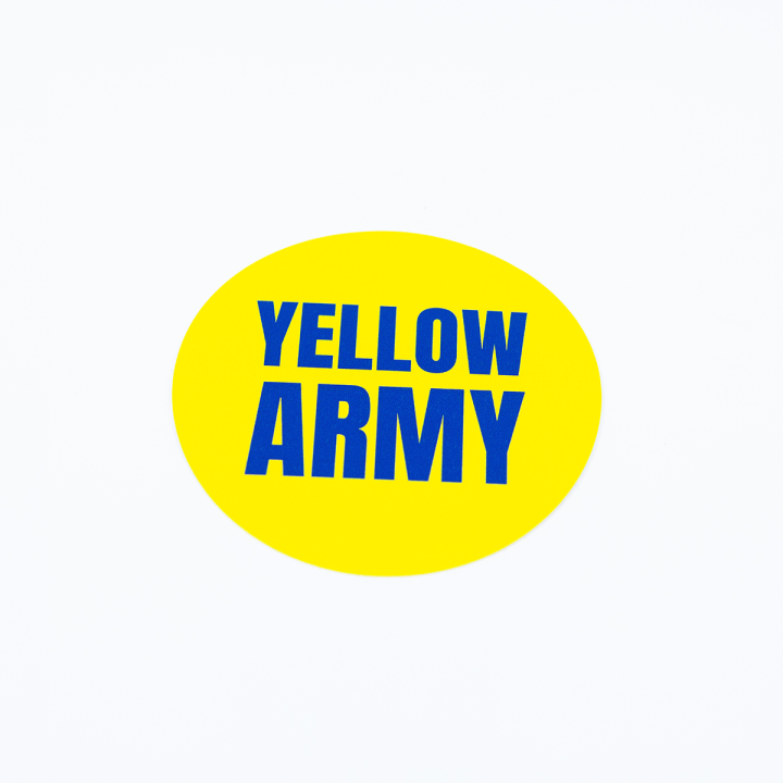 Autocollant rond Yellow Army